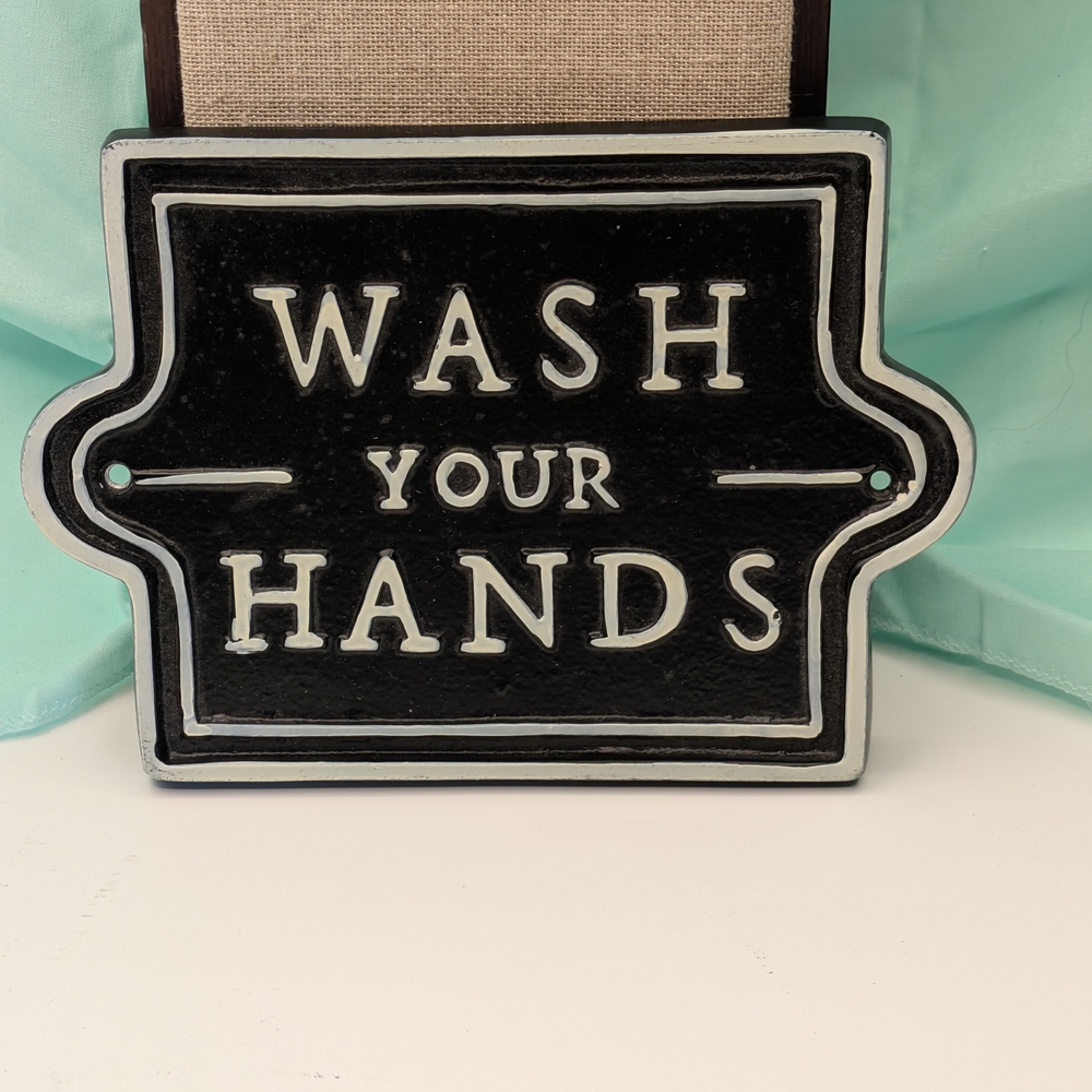 Hearth & Hand Black Metal Sign, Wash Your Hands (No Hardware)